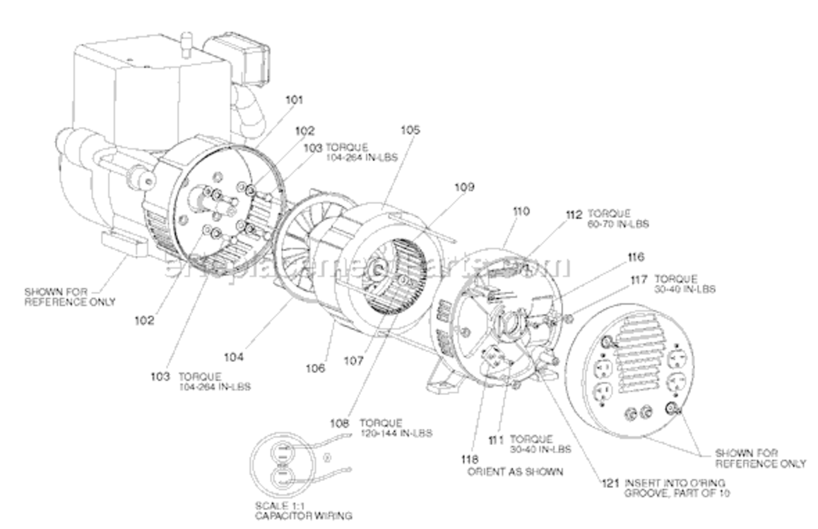 Page D Diagram and Parts List for H650CS Type 1 Porter Cable Generator
